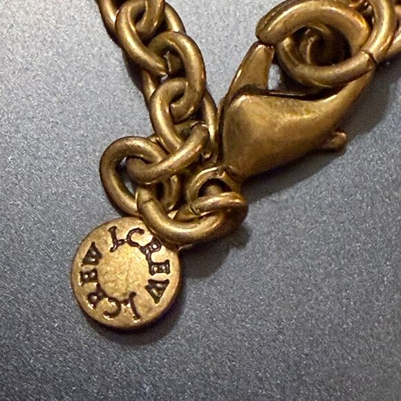 J Crew  Clear Crystal Bouquet Cluster Gold Leaf Necklace - Picture 8 of 8